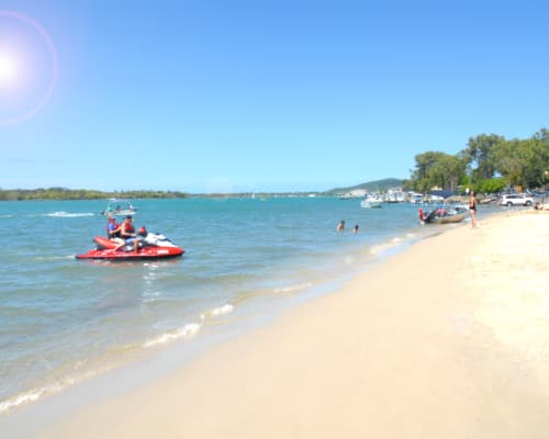 river with jetski